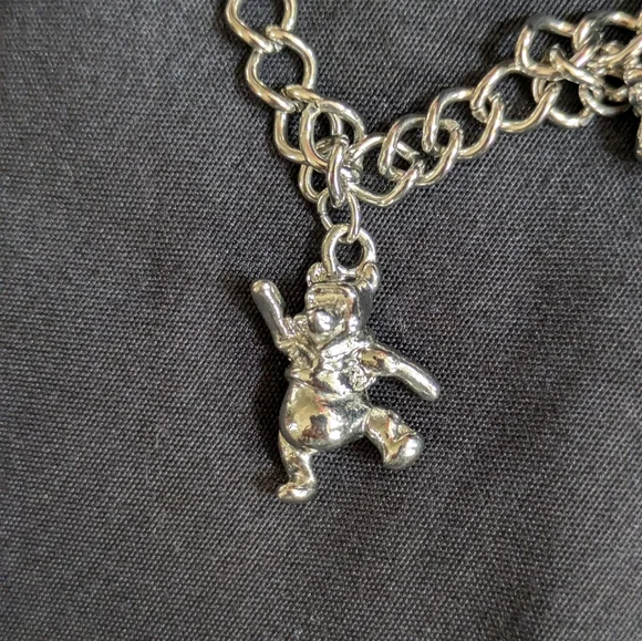 DISNEY Winnie The Pooh & Friends Silver Tone Charm Bracelet 7.25" - Picture 8 of 15